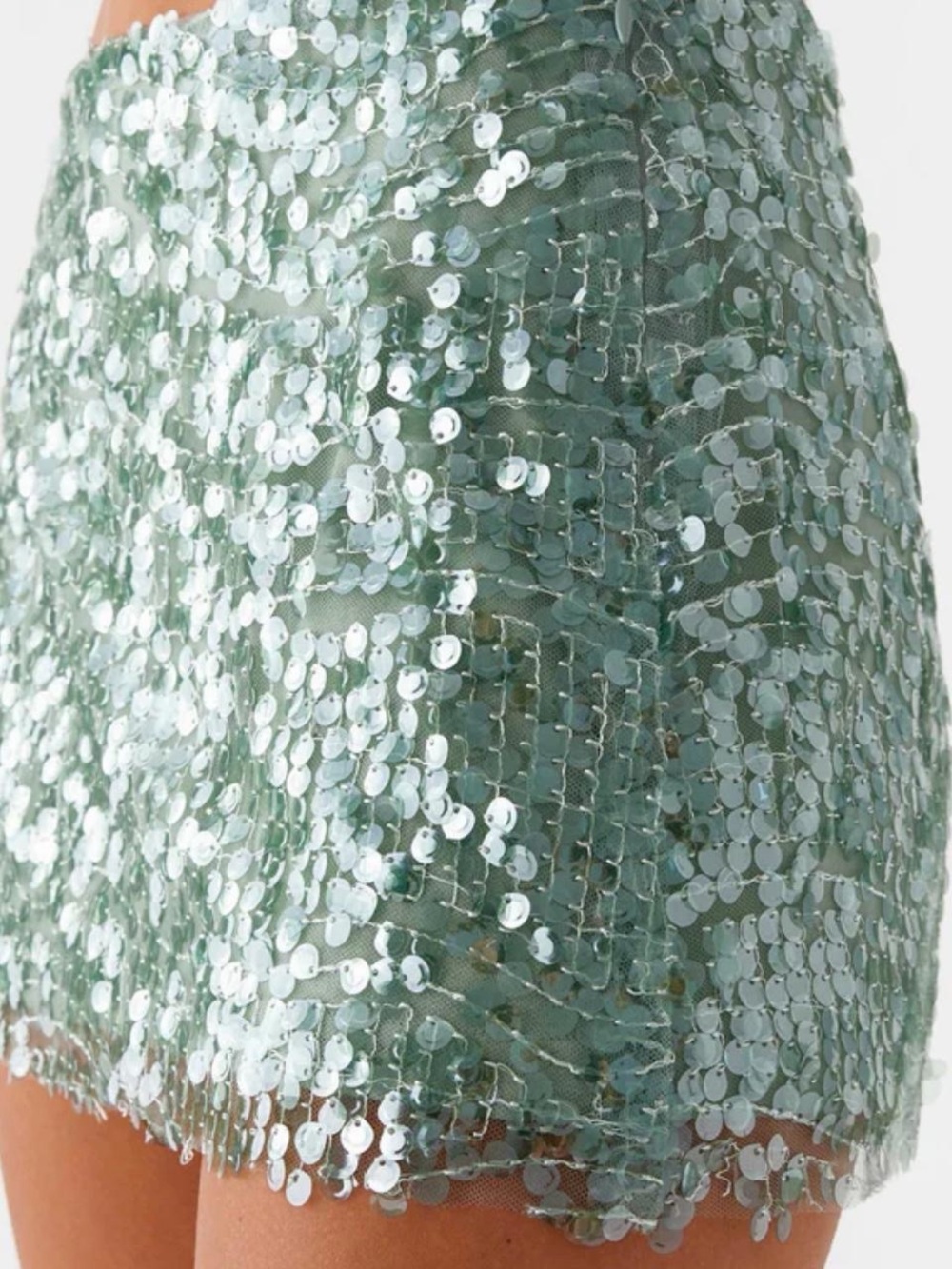 Peppermayo blue green Sequin Mini Skirt